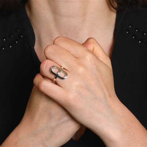 HERMÈS. Bague Ever Chaîne d’ancre argent 